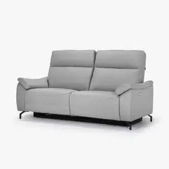TUGO - Sofa Dover 3 Cuerpos Reclinable/Eléctrico Cuero+Pvc Gris