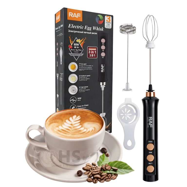 Batidora Manual 3 en 1 Para Café y Huevos + Separador de Huevo RAF