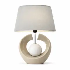 GENERICO - Lámpara de Mesa Moderna Decorativa Base de Cerámica Diseño Elegante para Dormitorio y Sala Beige
