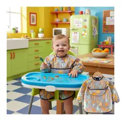 GENERICO - Mandil Infantil con Mangas ABC Set x 2 Unds