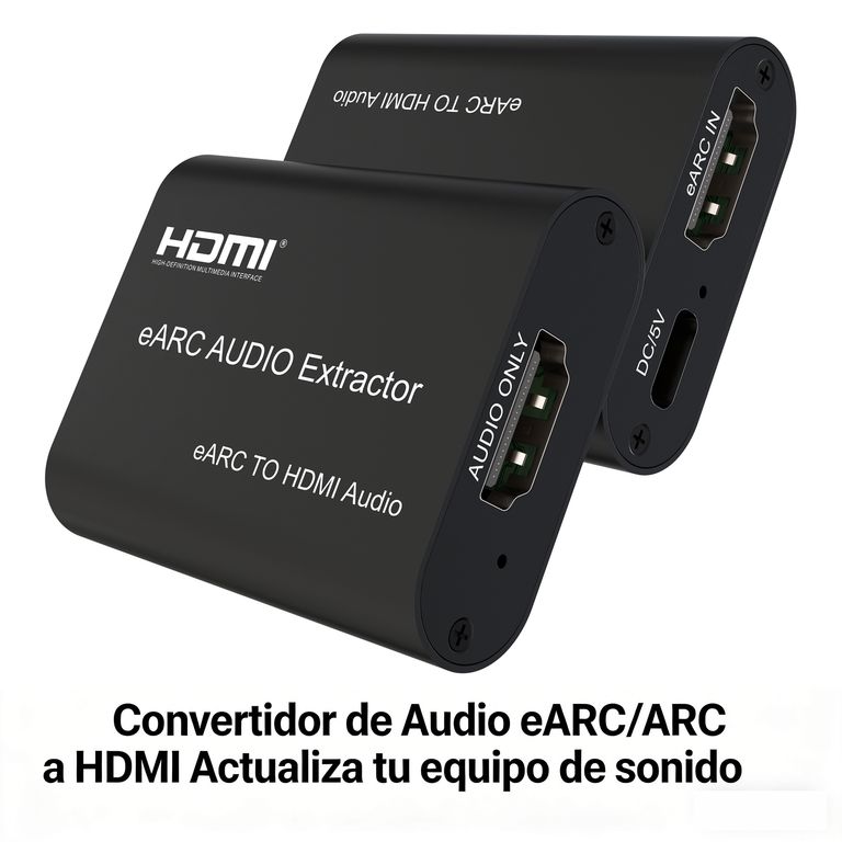 Convertidor de Audio eARC/ARC a HDMI 7.1 - Extractor con CEC, Plug & Play, Envío Rápido