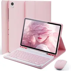 PUREPOWER - Funda con teclado de español y Raton para Galaxy Tab A7lite -Rosa