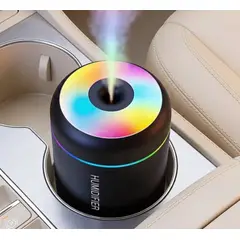 GENERICO - HUMIDIFICADOR ULTRASONICO DIFUSOR DE AROMAS CON LUCES LED COLOR NEGRO - AROMATERAPIA