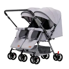 BABYPAL - Coche Mellicero Doble con Ruedas 360° y Reclinable