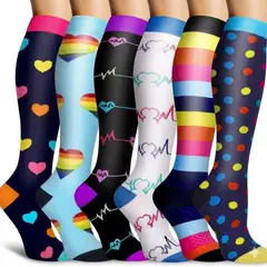 GENERICO - Calcetines de Compresión Nailon para Mujer con Diseño Talla L