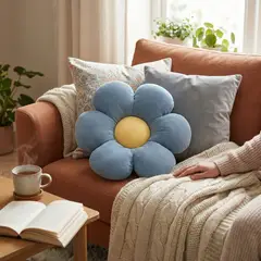 GENERICO - Cojín de Flor Azul 41 cm