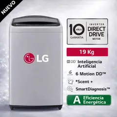 LG - Lavadora de 19 kg carga superior con AI DD Gris WT19DV6T