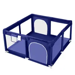 BABYPAL - Corral para Bebe 120 X 120 con Vista 360° y Doble Puerta Azul