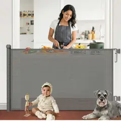 GENERICO - Puerta de Seguridad Bebes Malla Retráctil Protección Infantil y Canina