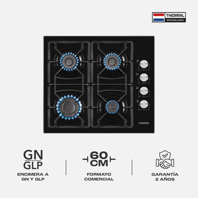 PLACA CRISTALGAS THERMAL GAS ZWART CORE 60