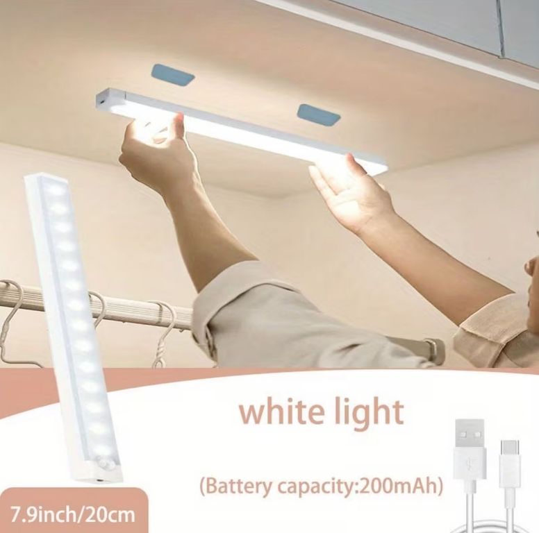 LAMPARA LED CON SENSOR DE MOVIMIENTO – ILUMINACION INTELIGENTE RECARGABLE MAGNETICA 20 CM