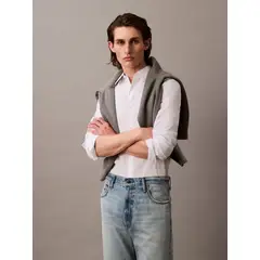 CALVIN KLEIN - Camisa slim con monograma frontal CK