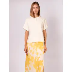 CALVIN KLEIN - CAMISETA DOUBLE GAUZE SS HENLEY CK