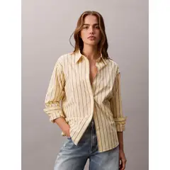 CALVIN KLEIN - Camisa de rayas con botones CK