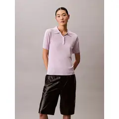 CALVIN KLEIN - Suéter tipo polo de viscosa CK