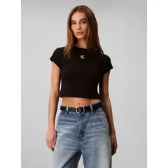 CALVIN KLEIN - Camiseta baby con monograma bordado CK