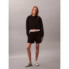 CALVIN KLEIN - Sudadera cropped con logo en insignia CK