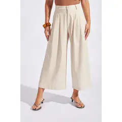 LUVARO - Pantalón Culotte con Pliegues