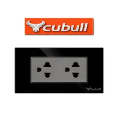 CUBULL - CAJA DE 5 TOMACORRIENTE UNIVERSAL DOBLE EMPOTRABLE NEGRO ESPEJO