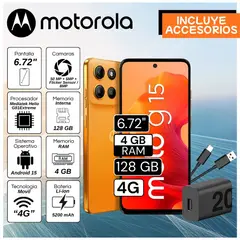 MOTOROLA - Celular G15 6.72" Pulg. 4GB RAM 128GB Android 15 - Naranja