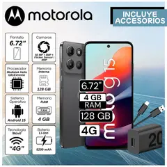 MOTOROLA - Celular G15 6.72" Pulg. 4GB RAM 128GB Android 15 - Gris