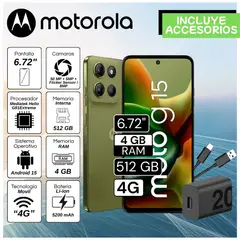 MOTOROLA - Celular G15 6.72" Pulg. 4GB RAM 512GB Android 15 - Verde