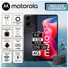 MOTOROLA - Celular G24 6.6" Pulg. 4GB RAM 256GB Android 14 - Gris Acero