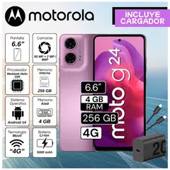 MOTOROLA - Celular G24 6.6" Pulg. 4GB RAM 256GB Android 14 - Lavanda