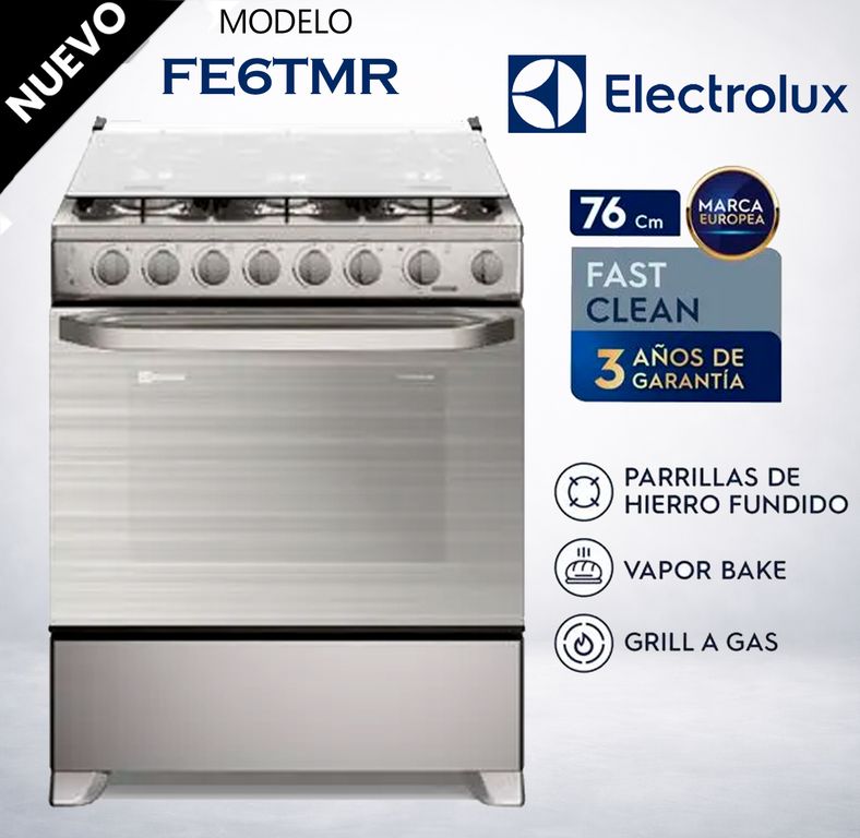 Cocina 6 hornillas 76 cm Inox FE6TMR