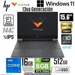 HP - Laptop Victus Gaming 15-FA2787NR Intel Core i7-13620H 16GB RAM 512GB SSD RTX 5060-8GB 15.6" FHD