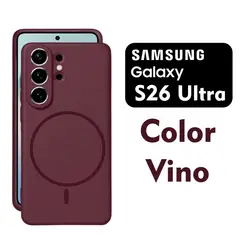 ASIA IMPORT - Case Silicone Magsafe Compatible para Samsung S26 ULTRA VINO con Marca