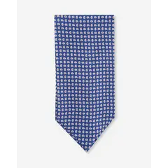 Andrew'S Ties - Corbatón - Ascot Azulino con Diseño Naranja