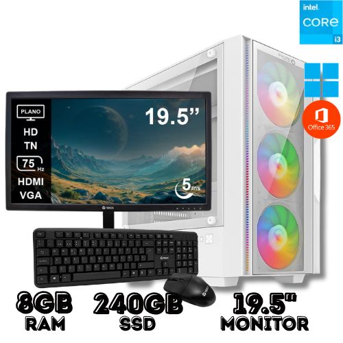 PC DE OFICINA CORE I3 8GB RAM 256GB SSD CON MONITOR