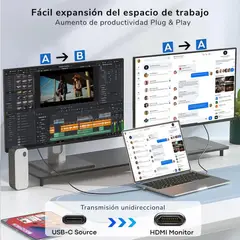 GENERICO - Cable USB-C a HDMI 4K 30Hz 2M para MacBook iPhone 15 Huawei y Laptops