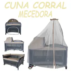 Baby Kits - Nueva Cuna corral Colecho Mecedora Baby Kit´s - Beige
