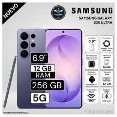 SAMSUNG - Celular Galaxy S26 Ultra 5G 6.9 Pulg. 12GB RAM 256GB - VIOLETA