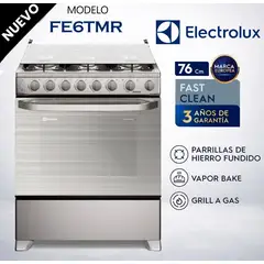 ELECTROLUX - Cocina 6 hornillas 76 cm Inox FE6TMR