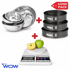 INSPIRA MARKET - Set Moldes para Torta + Set de Bowls con Balanza Gramera