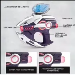 GENERICO - Pistola Futurista de Agua e Hidrogel Recargable 7.4V con 5000 Balines