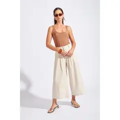 LUVARO - Pantalón Culotte con Pliegues