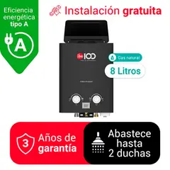 RHEEM - Terma a Gas 8L GN Tiro Natural Sin ducto