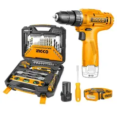 INGCO - Taladro 12v + 86 herramientas