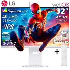 LG - Monitor Gaming 32G810SA-W 32 IPS Ultragear Smart webOS UHD 4K 144Hz 1ms Compatible G-Sync