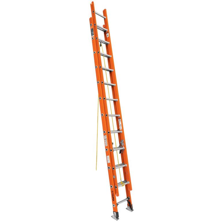 Escalera Telescopica Fibra De Vidrio 24 Peldaños Color Naranja
