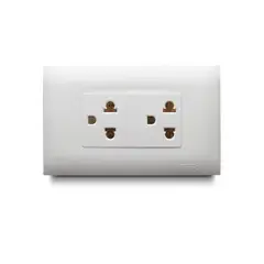 VETO - Tomacorriente Empotrar Doble Salida a Tierra Vive Blanco