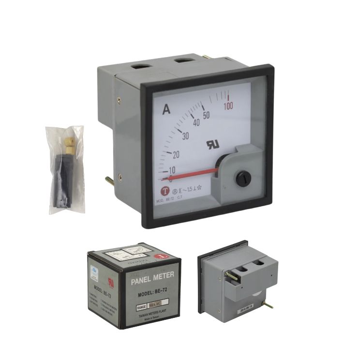 Amperímetro Analógico 72x72mm 0-50-100A 5A BE-72 050A STRONGER