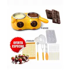 GENERICO - Derretidor de Chocolate Eléctrico Fondue Eléctrico para Postres Fresas y Dulces