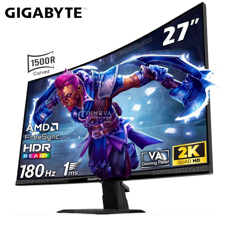 Monitor GS27QCA 27 QHD Curved 2K 2560x1440, 180Hz, 1ms, FreeSync, HDR Ready