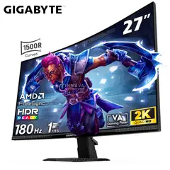 GIGABYTE - Monitor GS27QCA 27 QHD Curved 2K 2560x1440, 180Hz, 1ms, FreeSync, HDR Ready