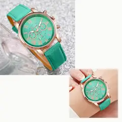 GENERICO - Reloj de cuarzo con correa de cuero y esfera Roma de moda